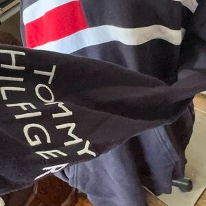 Tommy Hilfiger Navy Hoodie with Red and White Accents